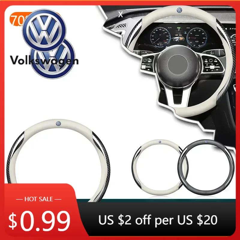 ear1 For VOLKSWAGEN VW GTI Cars VW For Volkswagen New Car Steering Wheel Cover Anti Slip PU Leather Steering Covers For Volkswagen VW