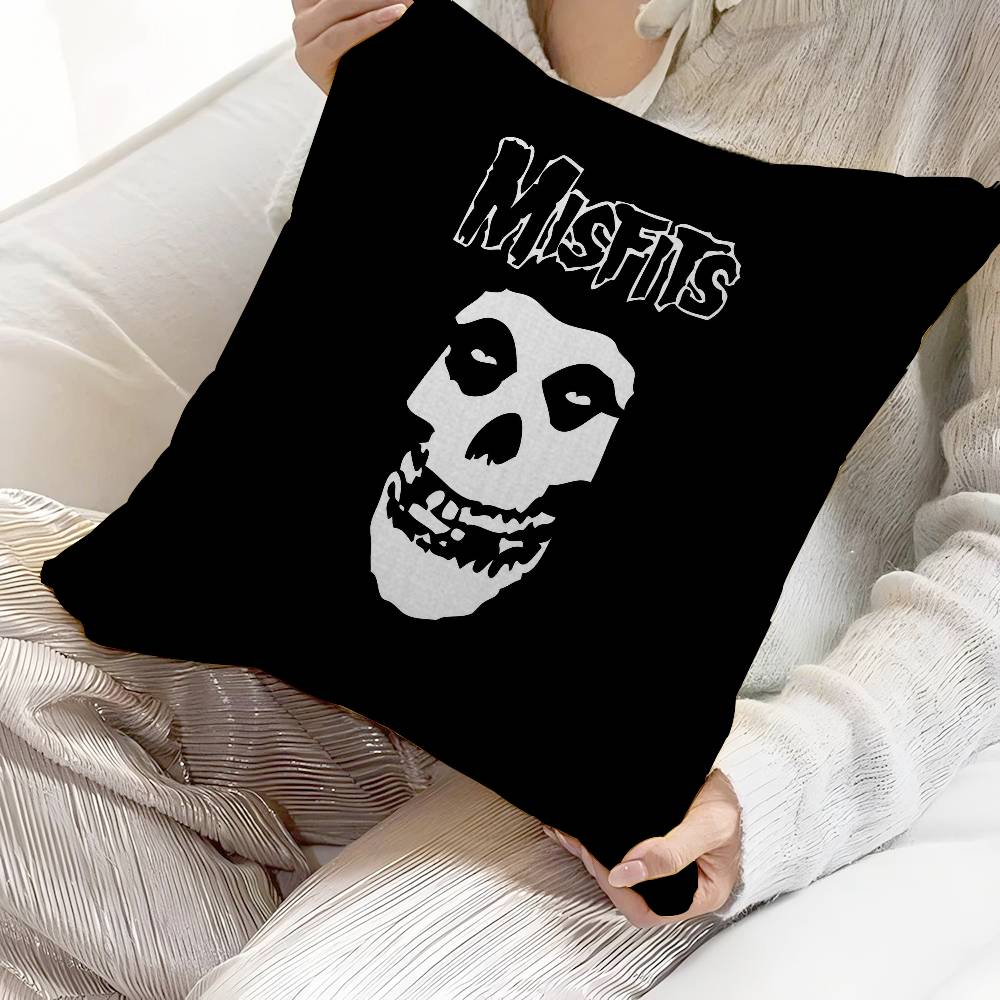 Band M-Misfits Logo Cushion Cover Pillowcase Upholstery Sofa Throw Pillow Home Decor Pillowcas