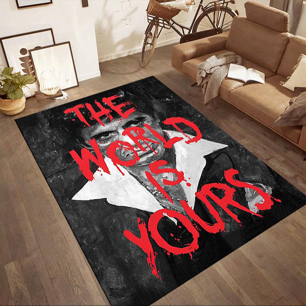 Scarface Square rugs are a great choice for living rooms, bedrooms, home décor, and as gifts.
