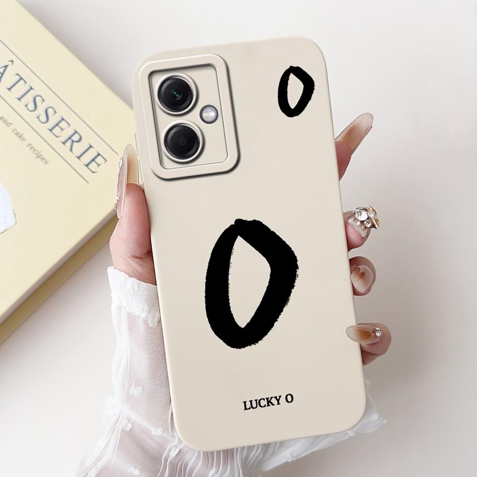 For Xiaomi Redmi Note 12 5G Lucky Initial Letter Phone Case For Redmi Note 12 Pro 5G Note12 Soft Silicone Shockproof Bumpers