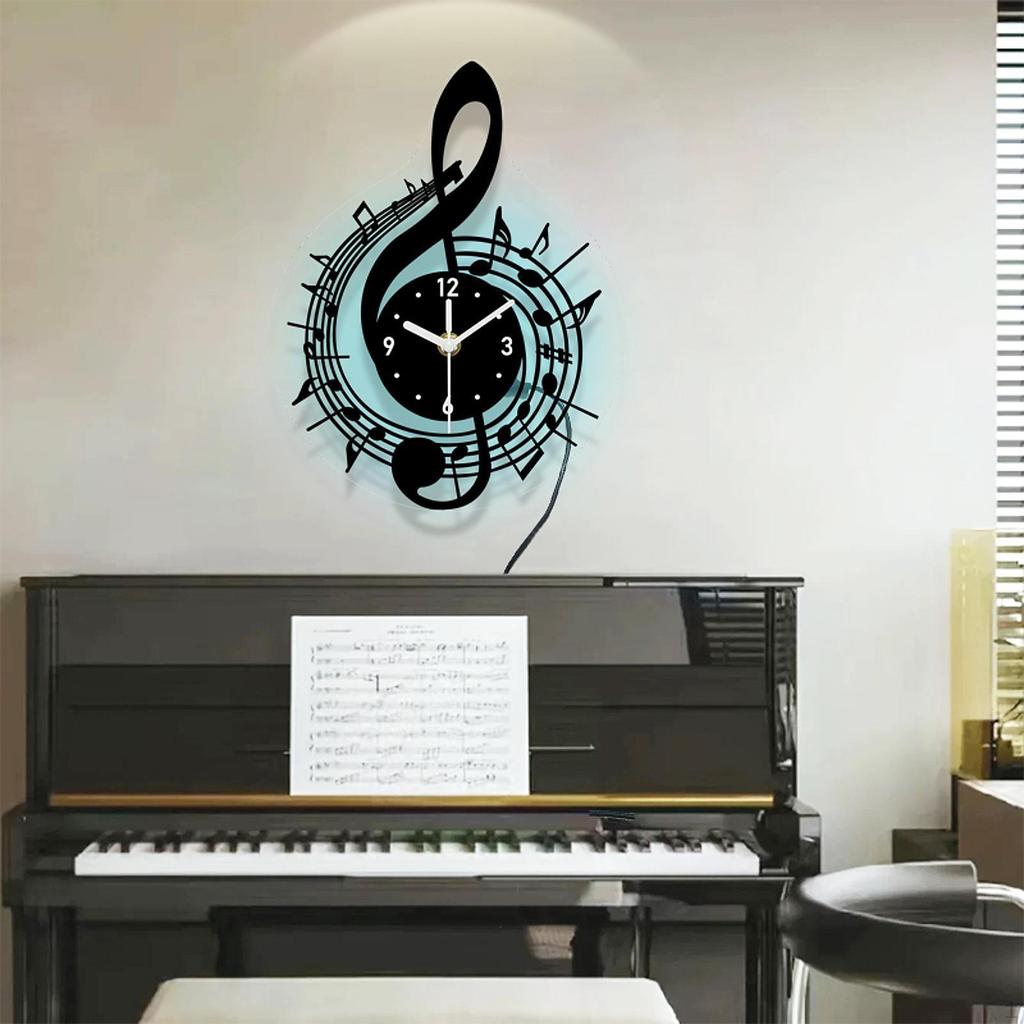 Настенные часы с музыкальной нотой, Декор, Стильное уникальное украшение, Декоративные для кухни, Фермерского дома, Гостиной