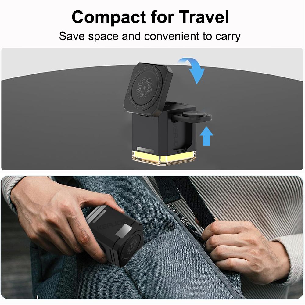 3 в 1 беспроводное зарядное устройство магнитное для iPhone 16 15 14 13 12 Pro Max Fold беспроводная зарядная станция быстрая зарядка для часов