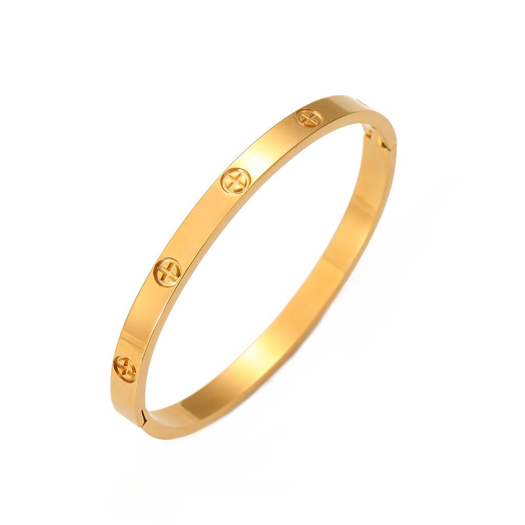 New Niche Bracelet Color Fashion Stainless Steel Bracelet Light Luxury High-end Cross Bracelet Jewelry Women