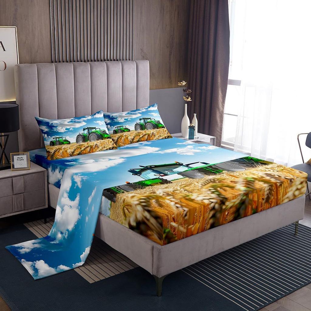 Color tie-dye swirl pattern bed hat four-piece bedding set bedroom dormitory bedding decoration