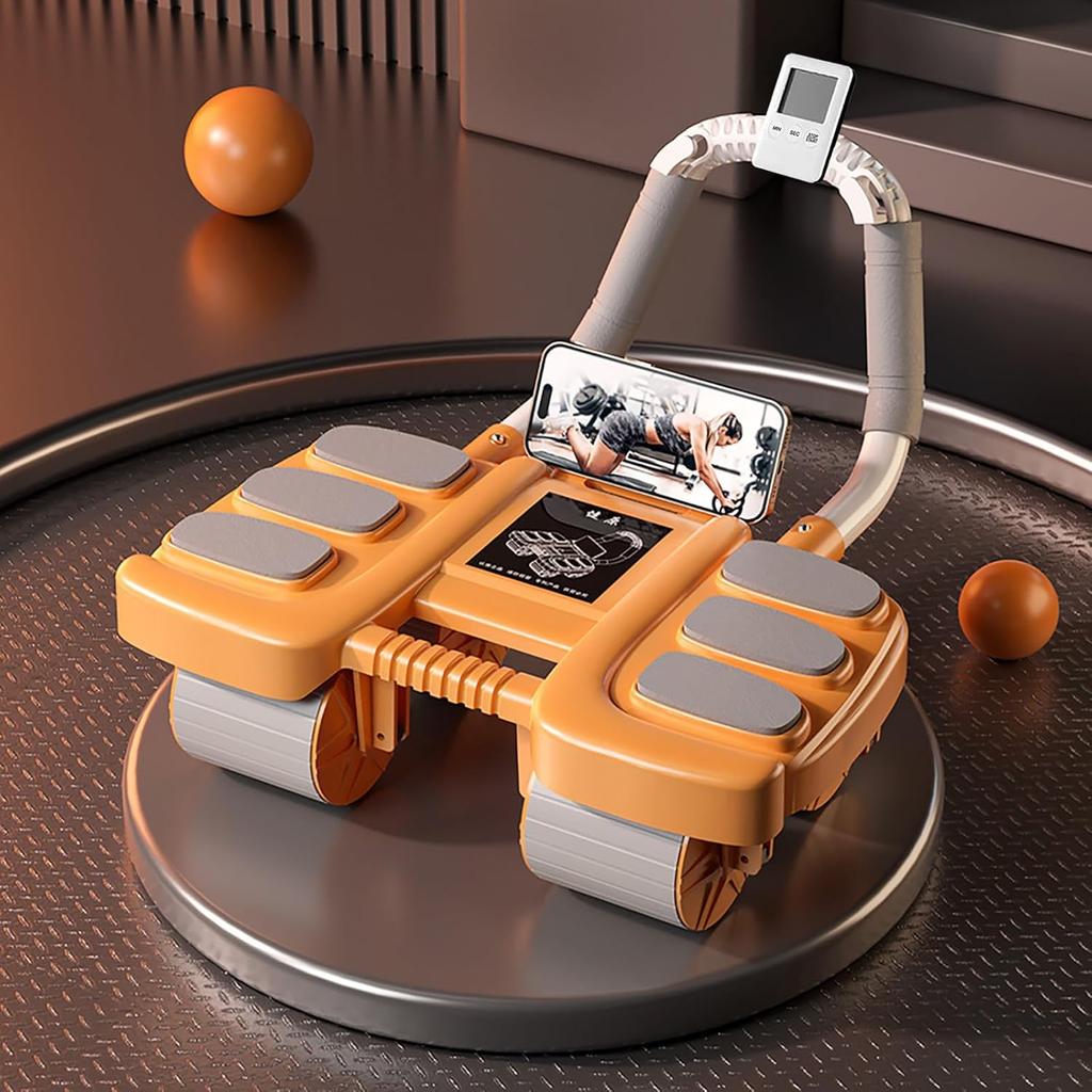 Automatic Rebound Abdominal Wheel Roller, The Upgraded Four-wheel Abdominal Wheel Core Workout Equipment Home Gym Abs Machine