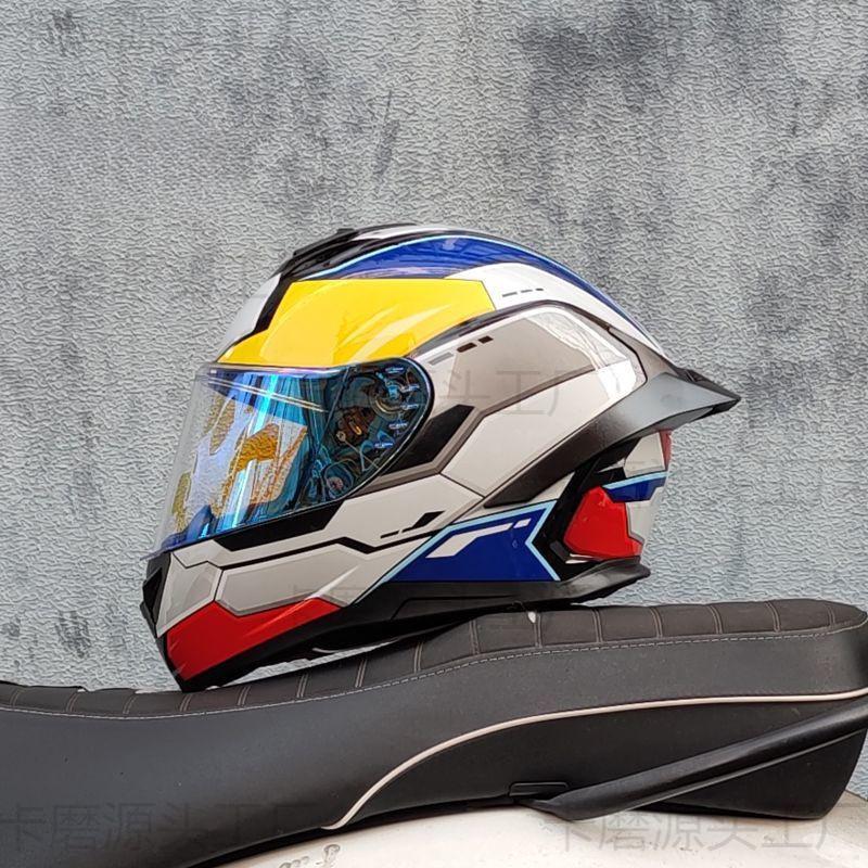 Мотоциклетный шлем-интеграл с дизайном Gundam, слотом Bluetooth, задним спойлером, сертифицированный 3C, для мужчин и женщин