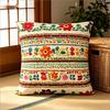 Boho Mexican Floral Throw Pillow Cover Vintage Ethnic Floral Print Decorative Cushion Case For Home Sofa Couch