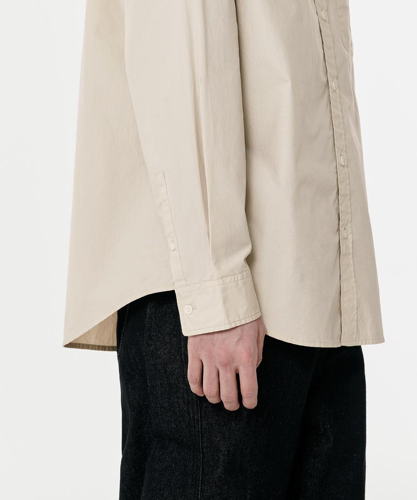 MUSINSA STANDARD Relaxed Washed Poplin Shirt [Light Beige]