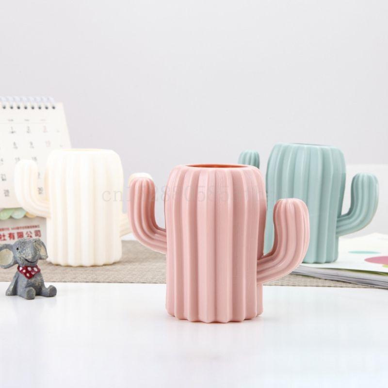 Настольный органайзер кактус, держатель для карандашей, контейнер для кистей, горшок, канцелярские принадлежности, офис