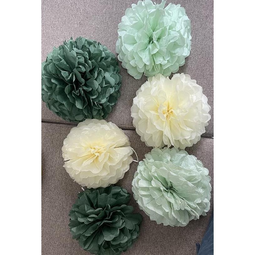 Мятно-шафранно-зеленые Декорации для вечеринки - Подвесные украшения для детского, свадебного душа, дня рождения, фон с бумажными фонариками и помпонами из папиросной бумаги Золотой