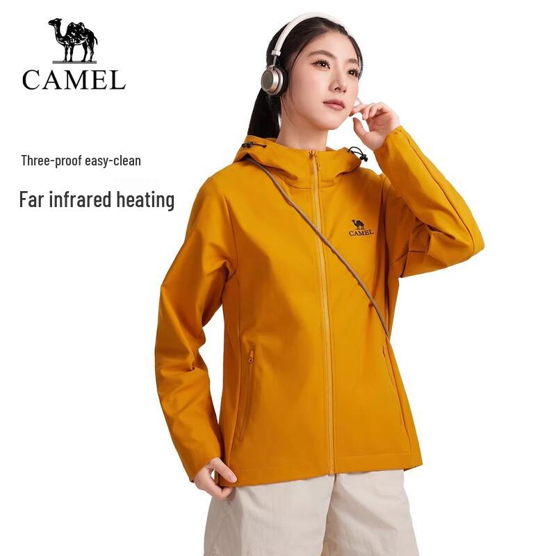 Camel Унисекс мягкаяshell куртка с капюшоном для улицы