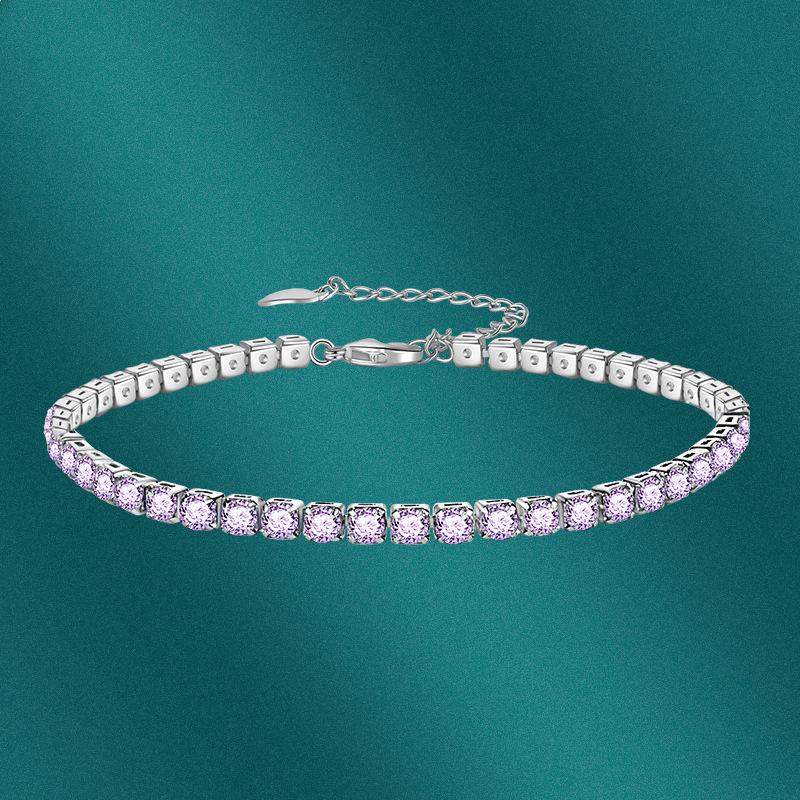 New Full Moissanite 3MM Bracelet 925 Sterling Silver bangles Chain For Women Men Wedding Jewelry Plated 18K white gold GiftsGood product
