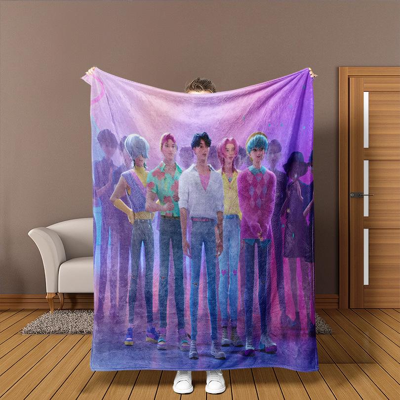K-P Men'S Picture Girl Group Witch Hunter Group Peripheral Printing Blanket Flannel Comfortable Soft Blanket, Welfare Blanket, Gift Blanket