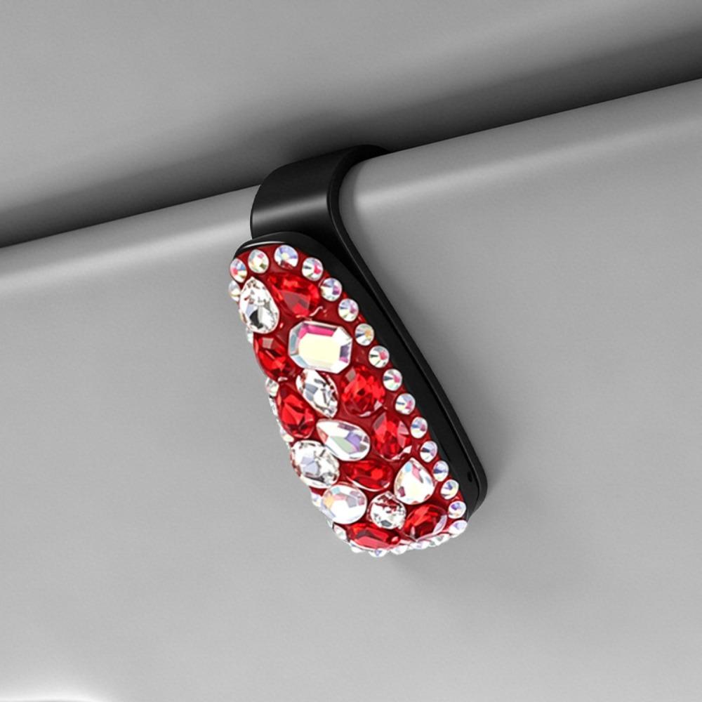 Multifunctional Sunglasses Clip Rhinestone Car Sun Visor Accessories  Driving Accessories
