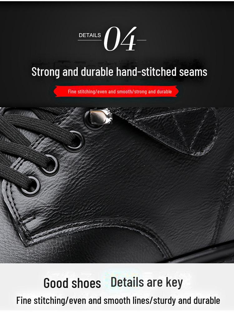 2024 Осень/Зима Мужские Теплые Кожаные Ботинки Martin Snow Boots Plus-Velvet