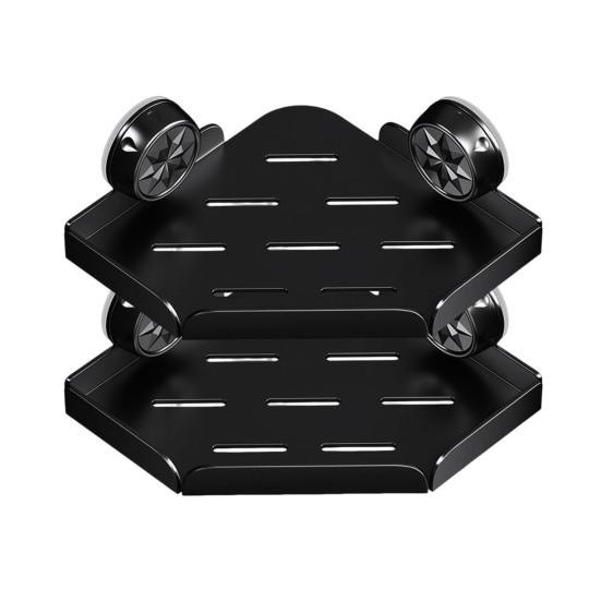 Угловая полка для душа с присоской, прочная несущая полка для душа с дренажными отверстиями