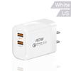 40 Вт USB-зарядное устройство Quick Charge 3.0 с двумя портами для быстрой зарядки iPhone, Samsung, Xiaomi, адаптер для быстрой зарядки мобильных телефонов, вилка ЕС и США