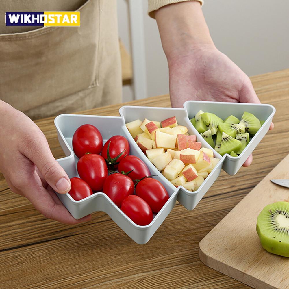 Christmas Tree Fruit Bowl Home Snack Plate Plastic Candy Dish Melon Seeds Dried Fruit Box Lazy Snack Box