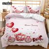 British Style Duvet Cover Set Cartoon Small Fresh I Love Paris Bedding Set for Kid Teen Polyester Paris Street Scene Quilt Cover