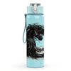 1PC Black Horse Mane Abstract Art Print 750ml Color Plastic Sports Water Bottle Leakproof Flip Straw Lid Suitable for Sports Office Home Use
