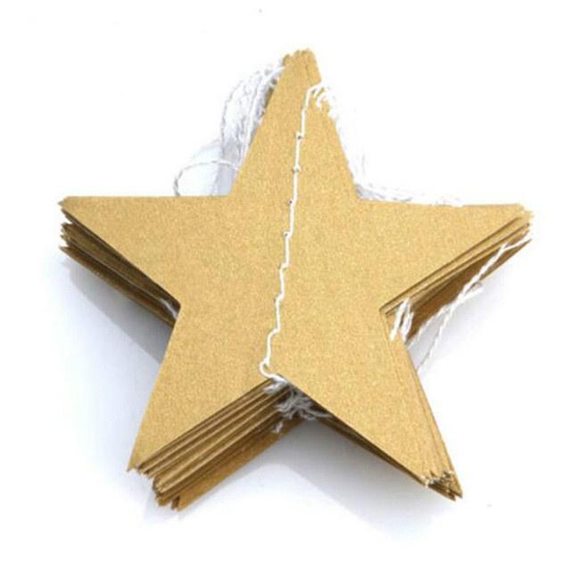 2pcs Paper Star Banner Garlands 4M Birthday String Chain Banner Ornaments Curtain