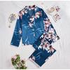 Women's Sleepwear Two Piece Set Spring Autumn Satin Long Sleeved Top Long Pants Two Piece Set Casual Comfortable Home Suit Set
