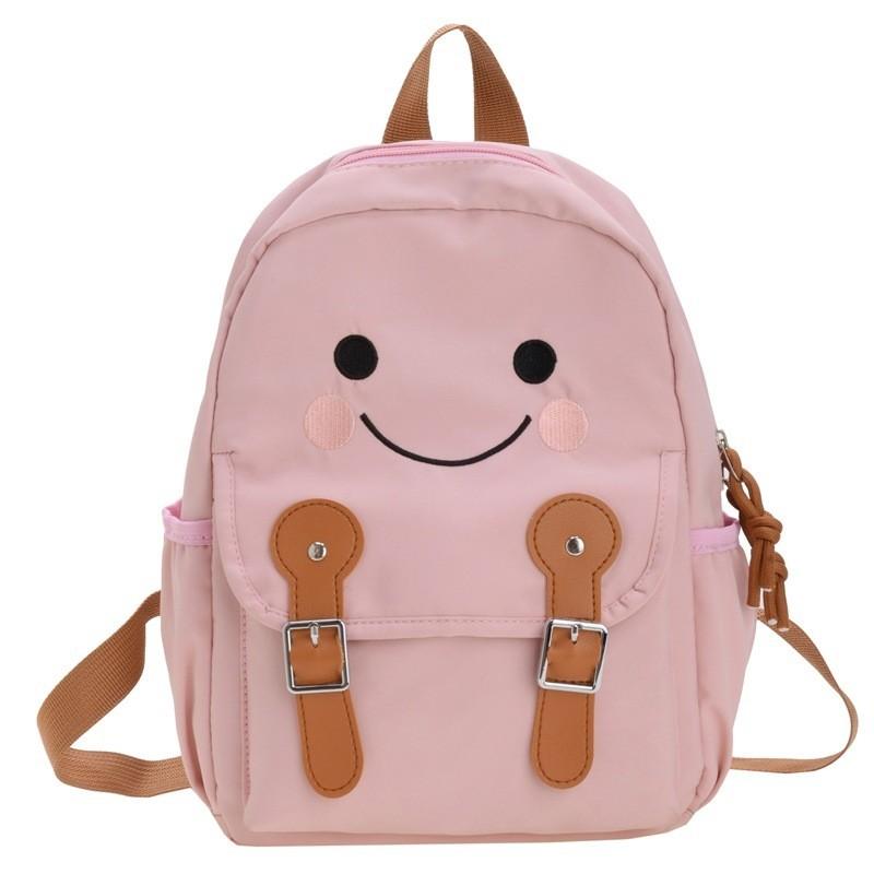Adorable Korean Style Cute Smiley Face Backpack For Boys And Girls School Bag