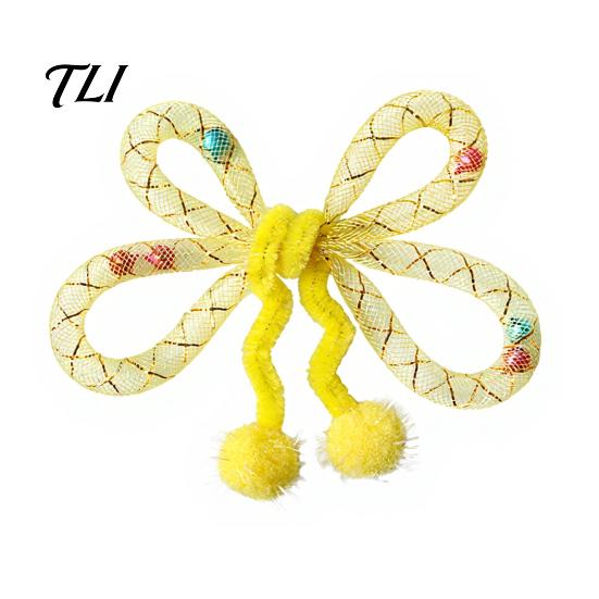 Pet Supplies for Indoor Cats Mesh Tube Cat Toy, Butterfly Shape Interactive Chew Toy with Bells Toys Multi Households And Plush Balls,