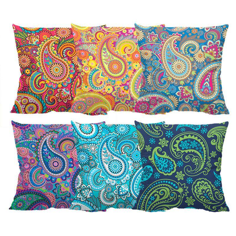 Изысканные этнические наволочки с принтом пейсли для декора винтажного богемного дивана