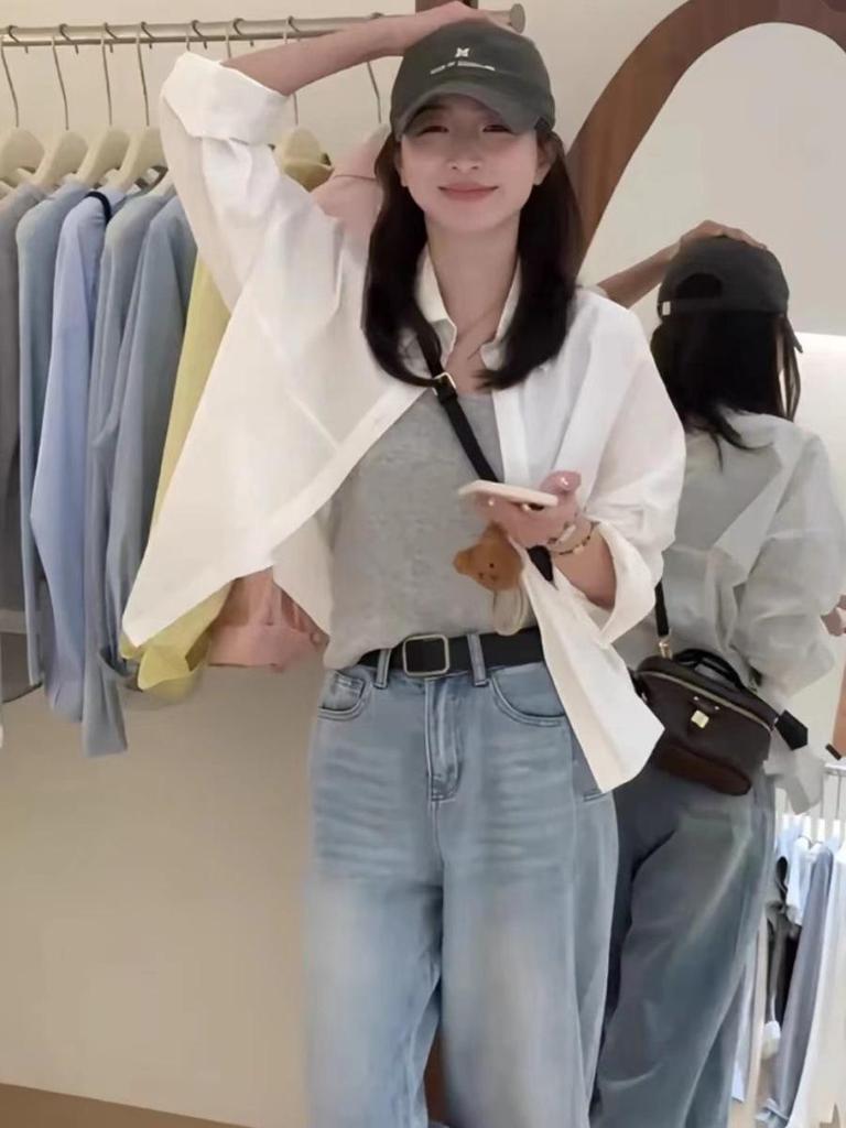 Рубашка с лацканами в корейском стиле для женщин - Весенняя мода 2025, Маленький повседневный, Свободный приталенный топ