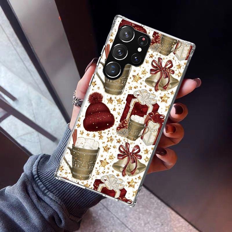 Winter Coffee Christmas Phone Case For Samsung Galaxy S23 S24 S25 Edge S26 Ultra S22 + S21 Plus S20 FE Cover Silicone Print Shel