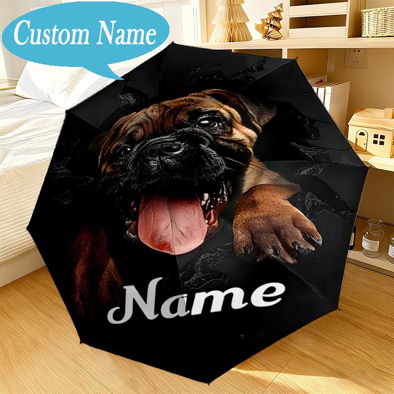 Custom Name Umbrella Pomeranian through hole. Umbrella 8-Frame for Travel, Camping, Casual Lightweight Portable, Essential for Family Gifts