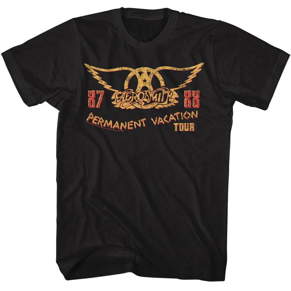 Aerosmith Permanent Vacation Tour 87-88 Men's T Shirt Rock Band Music Merch