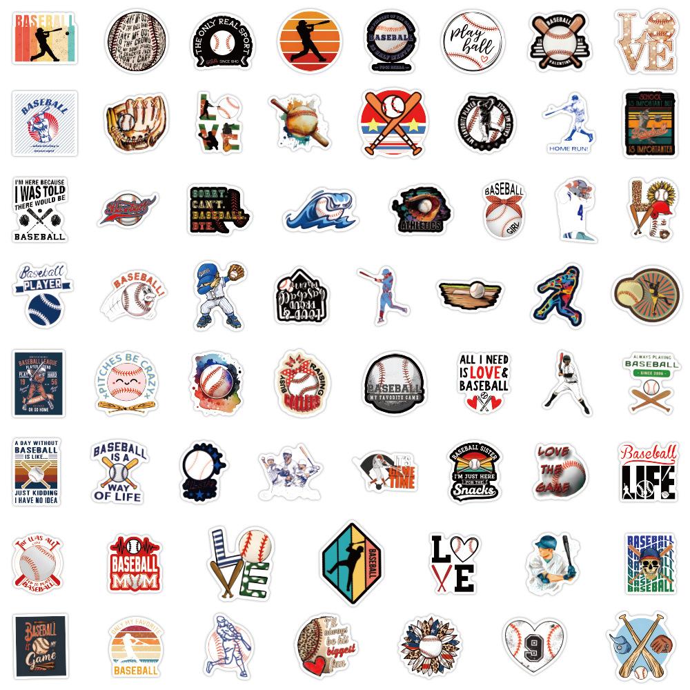 60 Наклеек Граффити на Бейсбольную Тематику, Сделай Сам, Декоративные Наклейки для Блокнота, Чемодана, Подчеркивающие Индивидуальность