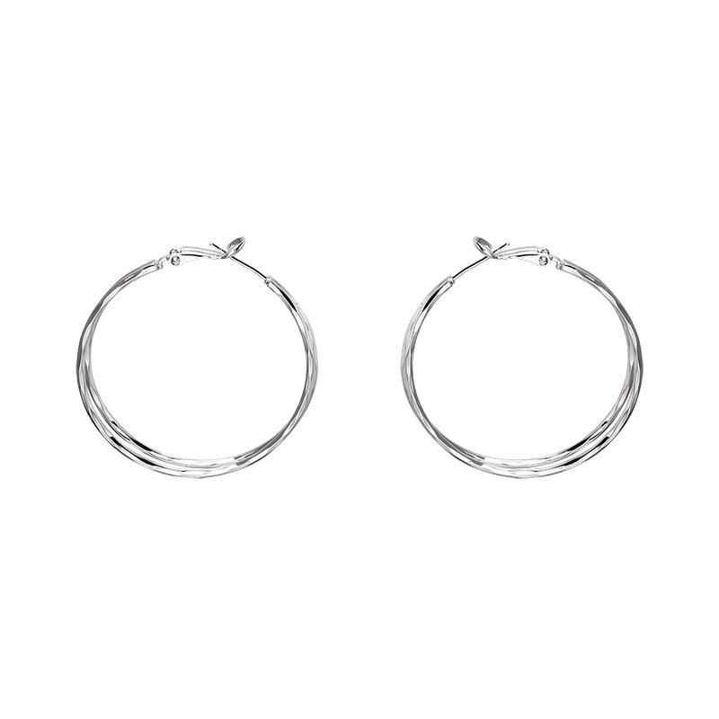 1 пара двухслойных преувеличенных больших сережек-колец для женщин и девочек, простые круглые серьги в стиле темперамент, ювелирные аксессуары, подарки