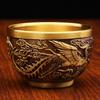 Brass Cup Dragon Phoenix Copper Teacup Wine Cup Metal Crafts Office Tea Creative Copper Ware Wine Cup Copper Teacup