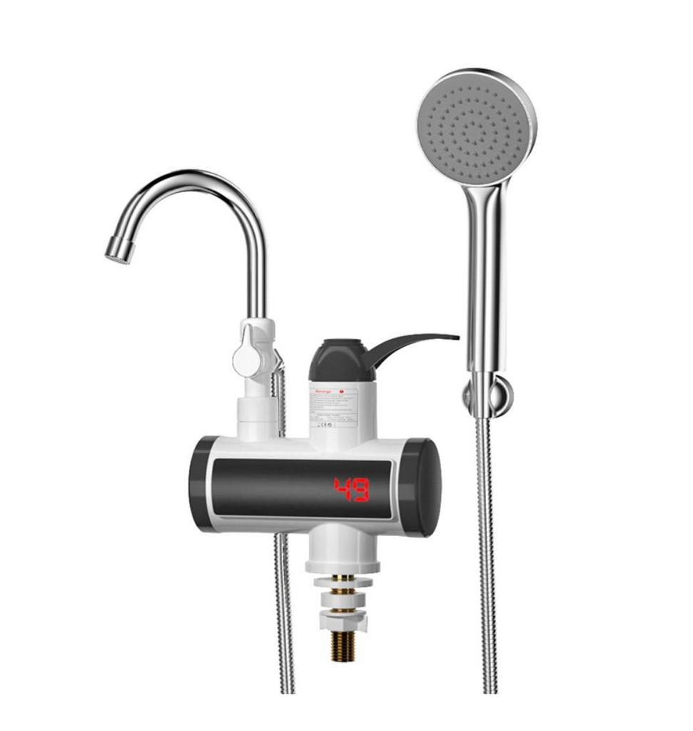 Мгновенный электрический водонагреватель-кран с цифровым дисплеем для душа, двойного использования (горячая и холодная вода)