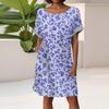 Women's Fashion Short Sleeve Dress With Pockets Floral Print Casual Beach Dress