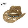 Foldable Beach Hat Women Cowboy Hat, Western Style Straw Sun with Wide Everyday Casual Brim, Breathable for Summer Travel Camping Gardening