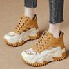 7,5 см натуральная кожа воздушная сетка удобные высококачественные дышащие кроссовки с полым ремешком весенне-летние туфли на платформе с танкеткой