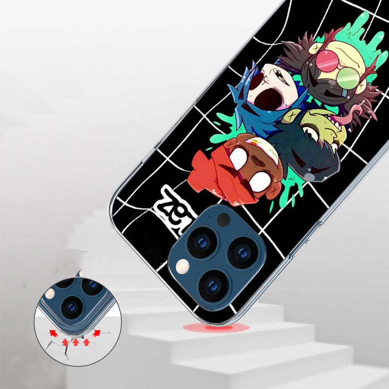 Аниме чехол Gorillaz для Apple iPhone 17 Air 16 16E 15 14 Plus 13 Mini 12 11 Pro Max 7 8 + SE 2020 Мягкий чехол Fundas 16 15
