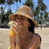 Summer Beach Sun Hat Straw Basin Hat Fashion Fisherman Cap  for Women