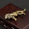 Pure Brass Lion King Figurines Miniature Home Desktop Decoration Ornament Antique Copper Animal Statue Home Decor Accessories