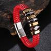 Punk Black Leather Wrap Bracelet For Men Metal Clasp Fashion Bangle Men Bracelet BB1332
