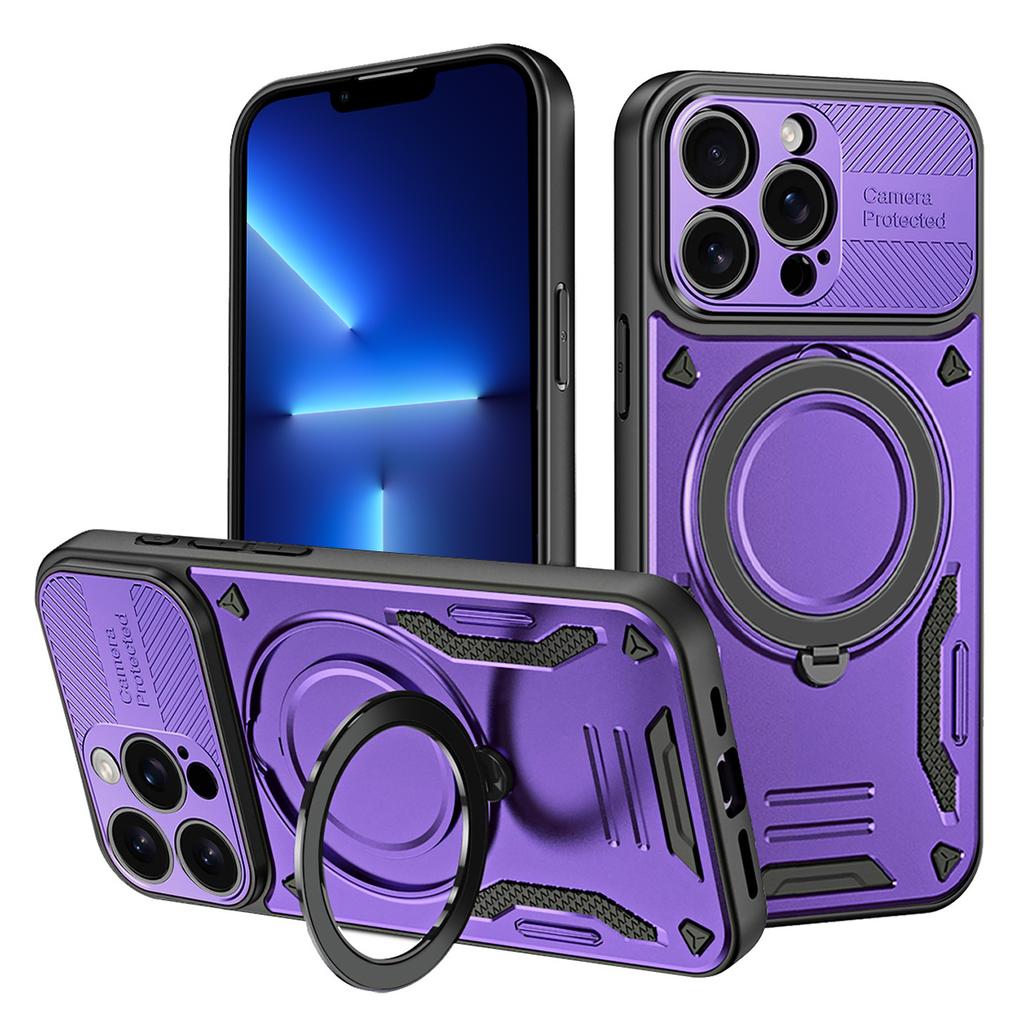 For iPhone 13 Pro Case Compatible with MagSafe Shockproof TPU + PC Phone Back Cover with Kickstand