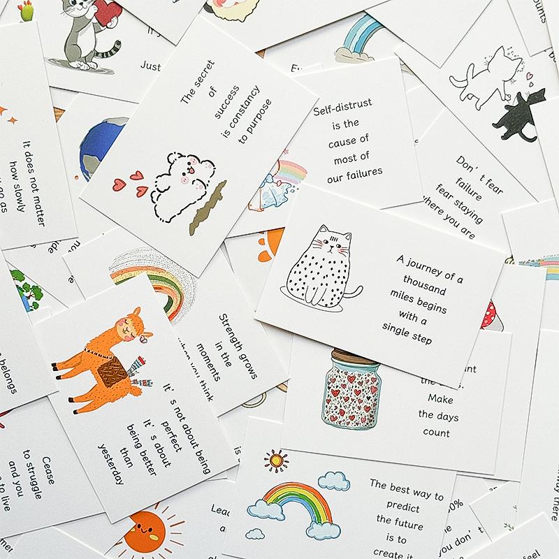 90 шт. Вдохновляющие карточки с аффирмациямиМотивационные цитатыМотивационное вдохновениеКарточки с благословениямиПодарки на день рожденияМаленькие карточки с посланиями