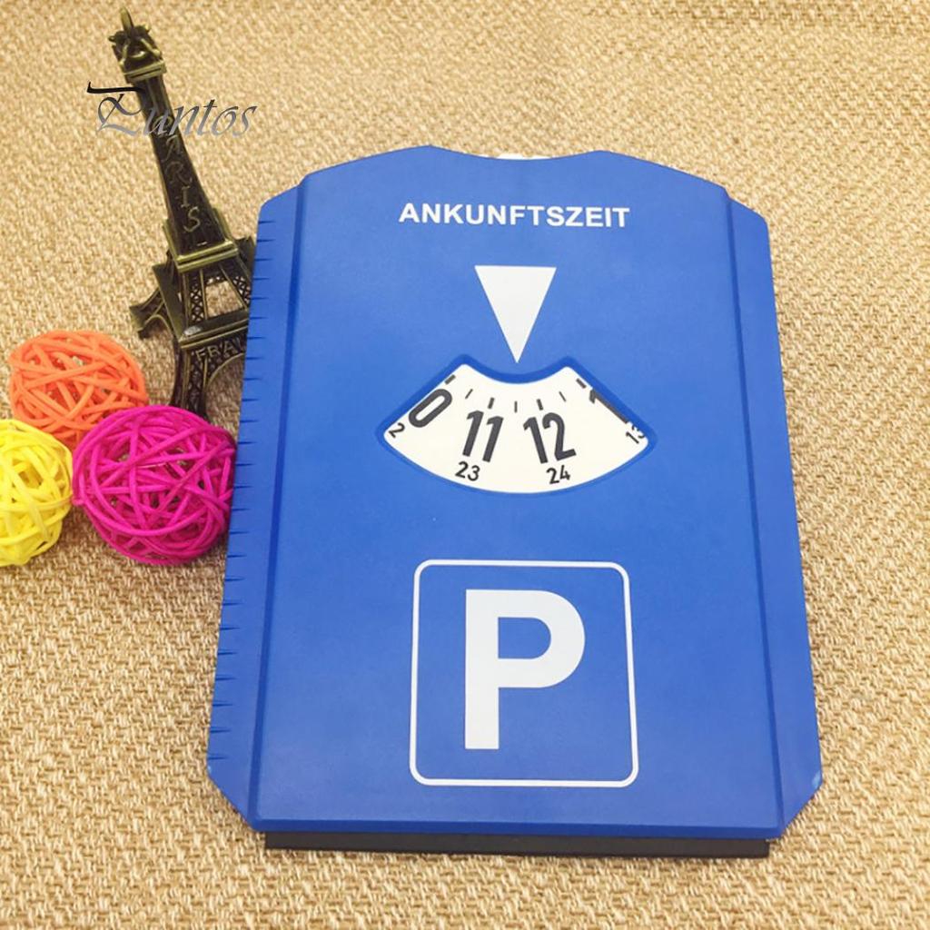 Синий компактный аналоговый таймер парковочной карточки со скребком для снега