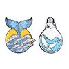 Adorable Cartoon Whale Animal Brooch Stylish Alloy Pin Unique Tail Design For Fashion
