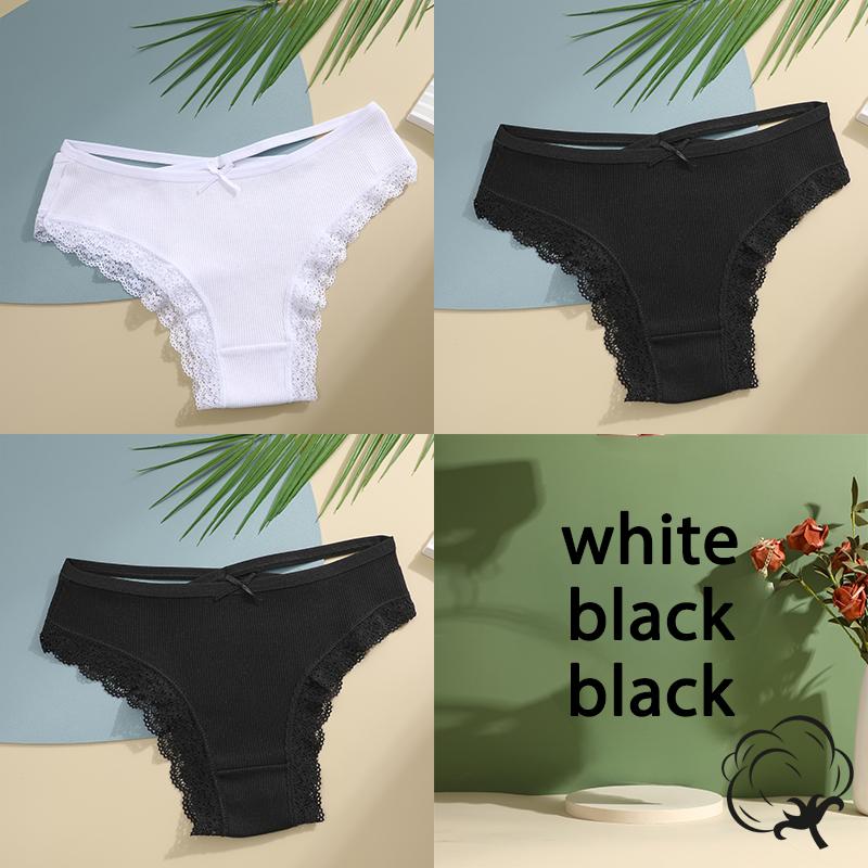 FINETOO 3 шт./компл. хлопковые трусы женские трусики со средней талией сексуальное нижнее белье женское нижнее белье трусики с бантиками удобные женские