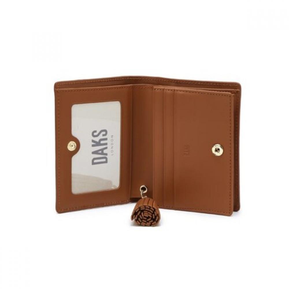 Daks Brown Check Pattern Card Wallet With Tassel Dcwa5f328w2